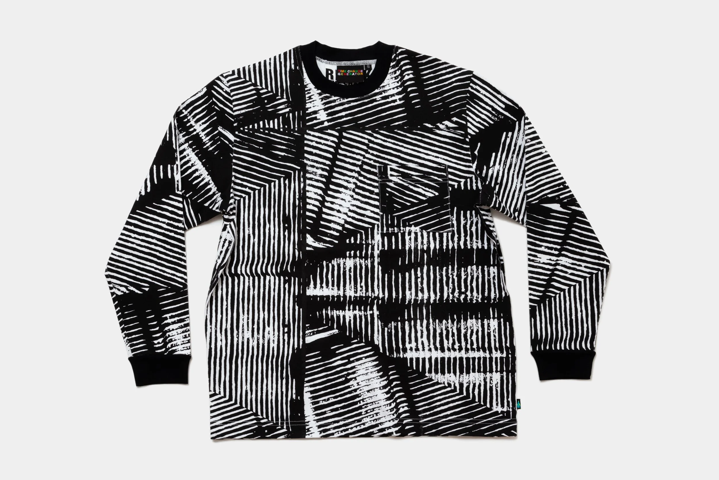 【BAON】Ronto Print Over Long Sleeve Tee CUSTOM PUFF PRINT Long Sleeve Jersey Tee With Oversize Back